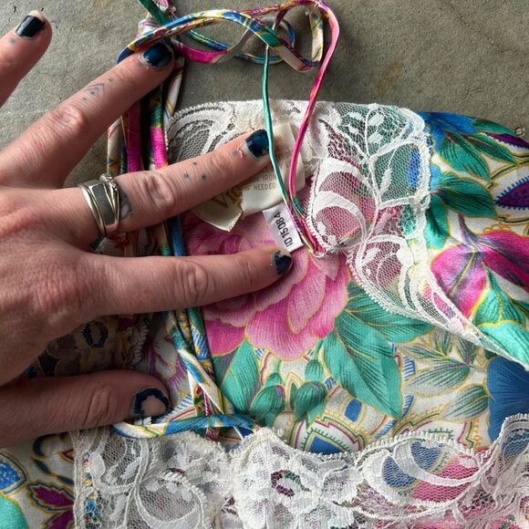 Vintage 80s Victoria's Secret Teddy Floral Set Lingerie Sleepwear - Picture 2 of 6